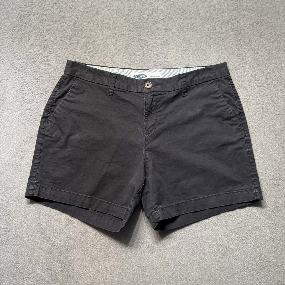 Old Navy Womens Size 6 Mid Rise Chino Shorts Navy Blue Casual Stretch Summer EUC